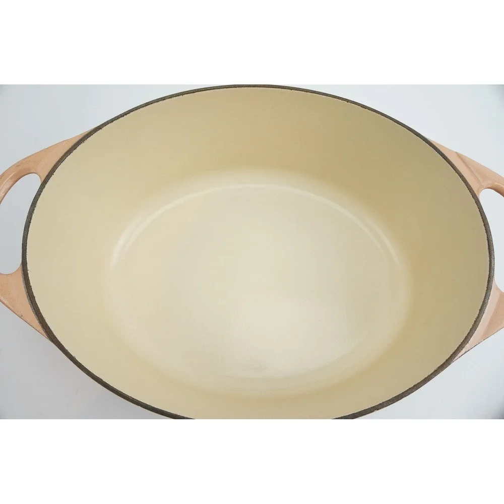 Cousances Doufeu Dutch Oven 16 Tan Enamel Cast Iron France Good